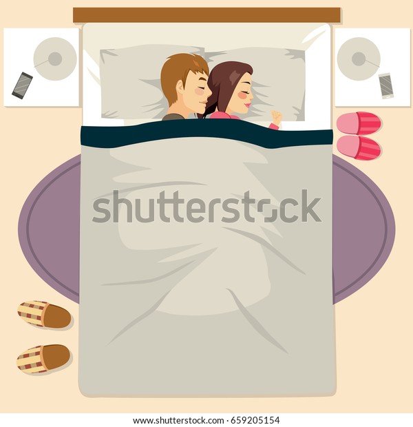 Un Couple Qui Dort Heureux Ensemble Image Vectorielle De Stock Libre De Droits Un Couple Qui Dort Heureux Ensemble Image Vectorielle De Stock Libre De Droits