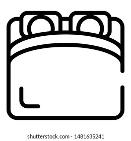 Couple sleeping on bed icon. Outline couple sleeping on bed vector icon for web design isolated on white background