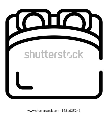 Couple sleeping on bed icon. Outline couple sleeping on bed vector icon for web design isolated on white background