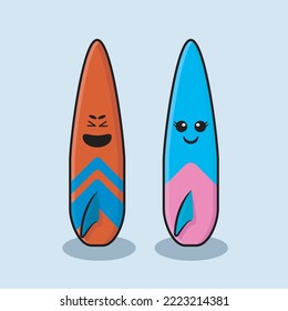 a couple of smiling surfboard