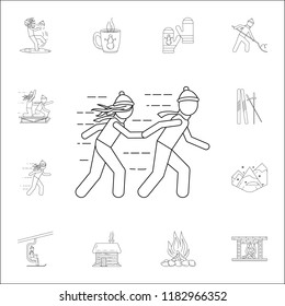 couple and snow storm icon. Winter icons universal set for web and mobile