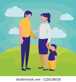 couple and son design