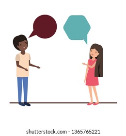 couple with speech bubble avatar character
