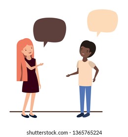 couple with speech bubble avatar character