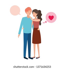 couple with speech bubble avatar character