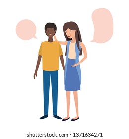 couple with speech bubble avatar character