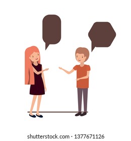 couple with speech bubble avatar character