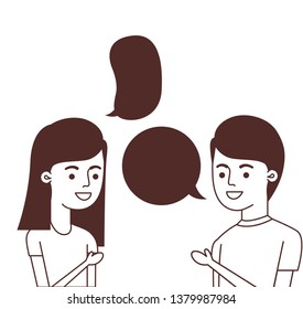 couple with speech bubble avatar character
