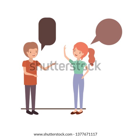 couple with speech bubble avatar character