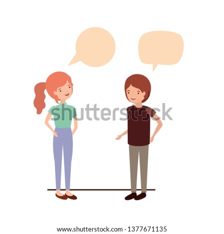 couple with speech bubble avatar character