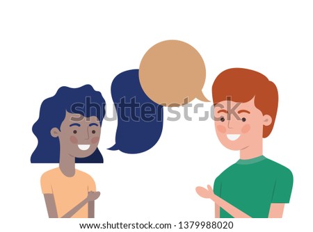 couple with speech bubble avatar character