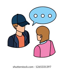 couple with speech bubble avatars