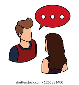 couple with speech bubble avatars