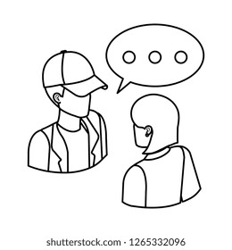 couple with speech bubble avatars