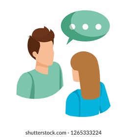 couple with speech bubble avatars