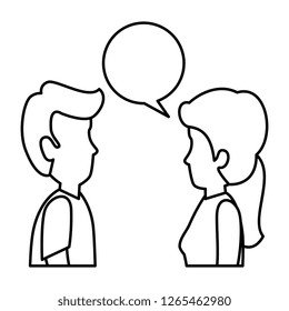 couple with speech bubble avatars