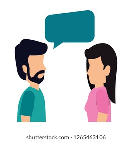 couple with speech bubble avatars