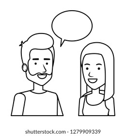 couple with speech bubble avatars
