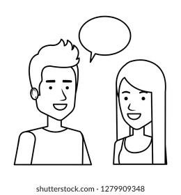couple with speech bubble avatars