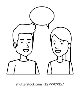 couple with speech bubble avatars