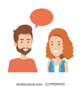 couple with speech bubble avatars