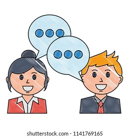 couple with speech bubble isolated icon