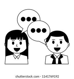 couple with speech bubble isolated icon