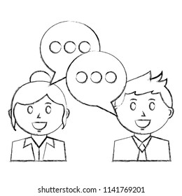 couple with speech bubble isolated icon