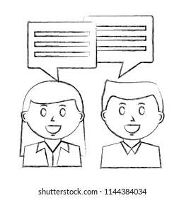 couple with speech bubble isolated icon