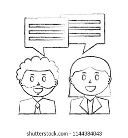 couple with speech bubble isolated icon