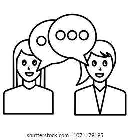 couple with speech bubbles