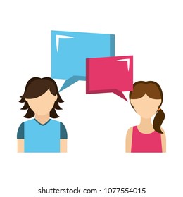 couple with speech bubbles