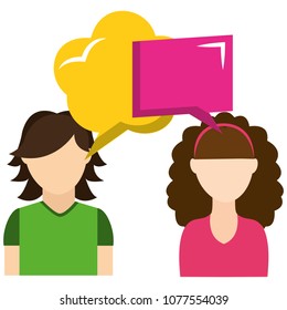 couple with speech bubbles
