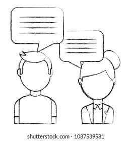 couple with speech bubbles