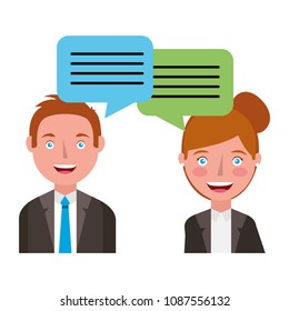 couple with speech bubbles