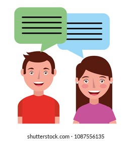 couple with speech bubbles