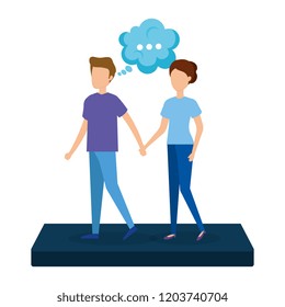 couple with speech bubbles