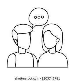 couple with speech bubbles