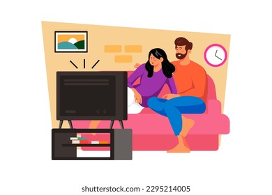 A couple spends the day relaxing at home, watching their favorite movies and enjoying each other's company.