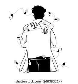 Paar Löffel Doodle Mini Illustrationen