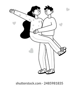 Pareja Cuchara Doodle Mini Ilustraciones