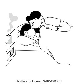 Pareja Cuchara Doodle Mini Ilustraciones