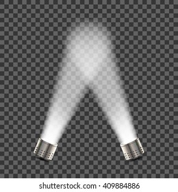 Couple of spotlights on transparent background