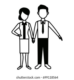 couple standing man and woman together people