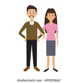 couple standing man and woman together people