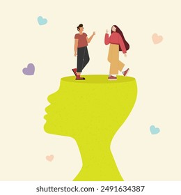 Couple Standing on a Head Silhouette