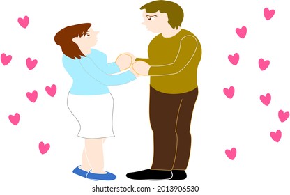 Couple staring at each other