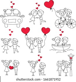 Couple Stick figure for valentine, romance, wedding and other