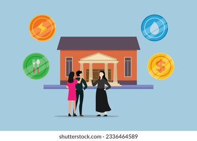 Couple still living with their mother 2d vector illustration concept for banner, website, illustration, landing page, flyer, etc