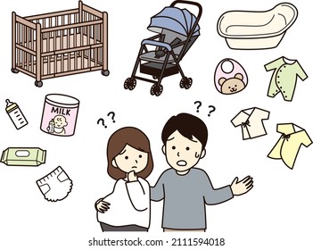 A couple struggling to prepare for childbirth.